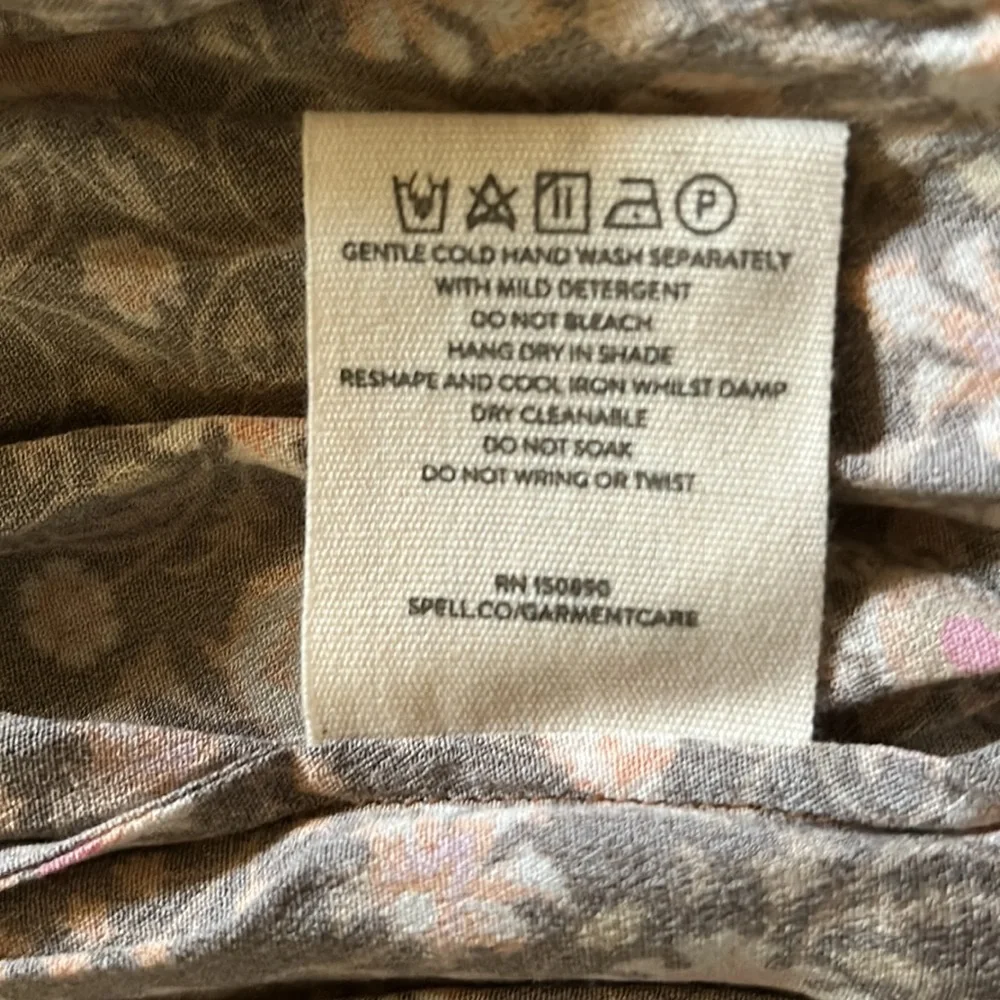 NWT💫Exclusive💫 Spell/Free People Madame Peacock Button Thru Gown in Coffee med - Picture 12 of 12